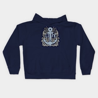 Living as a sailor | Anchor nautical design Kids Hoodie